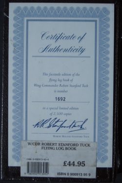 Stanford Tuck’s Pilot Flying Log