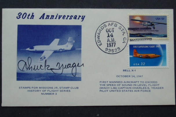 Chuck Yeager signed Bell X-1 cover