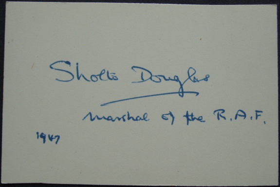 sholto douglas lord douglas of kirtleside signed card