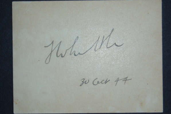 Sir Frank Whittle signed card